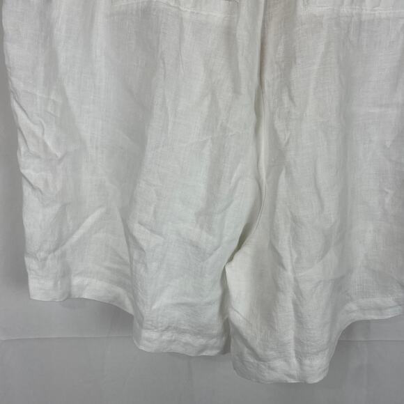 Tahari Women's 100% Linen White Shorts 6" Inseam Elastic Tie Waist Size 1X - Picture 7 of 8